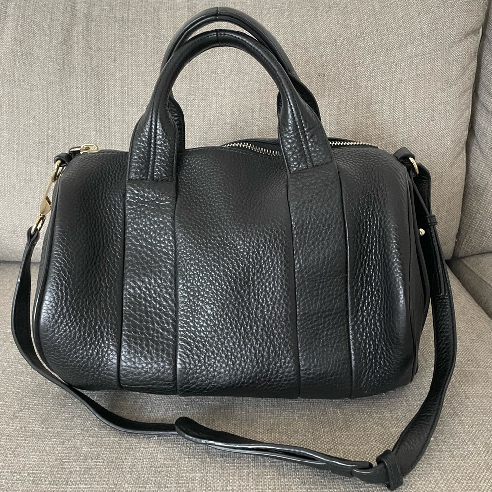 Alexander Wang Pebbled Lambskin Rocco Duffel in Black